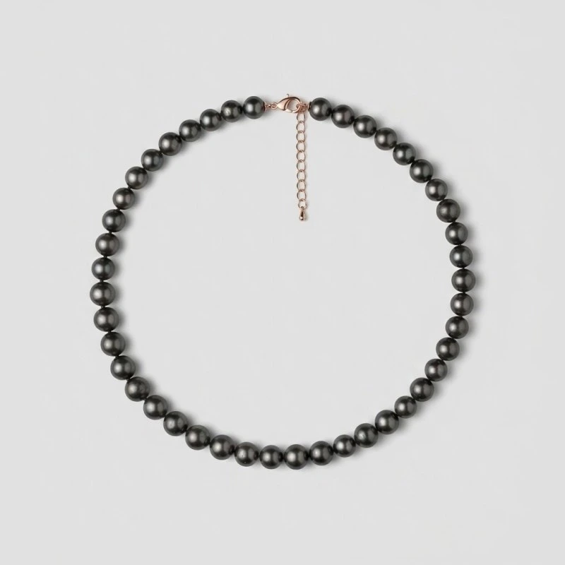 44-Pearl Peacock Color Necklace (9.3-9.5mm) - 18 Inches - 14K Rose Gold Plated Alloy - Main Image