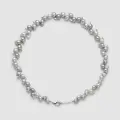 Metallic Silver Baroque Freshwater Pearl Necklace - 18 Inches 1