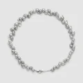 Metallic Silver Baroque Freshwater Pearl Necklace - 18 Inches 1