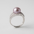 "Purple Rhyme" Pearl Ring 11.38mm Adjustable Size 18-24mm