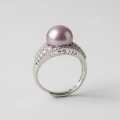 "Purple Rhyme" Pearl Ring 11.38mm Adjustable Size 18-24mm 1