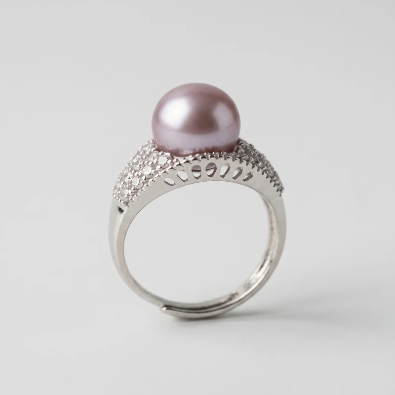 "Purple Rhyme" Pearl Ring 11.38mm Adjustable Size 18-24mm - Main Image
