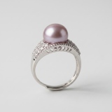 "Purple Rhyme" Pearl Ring 11.38mm Adjustable Size 18-24mm thumbnail 1