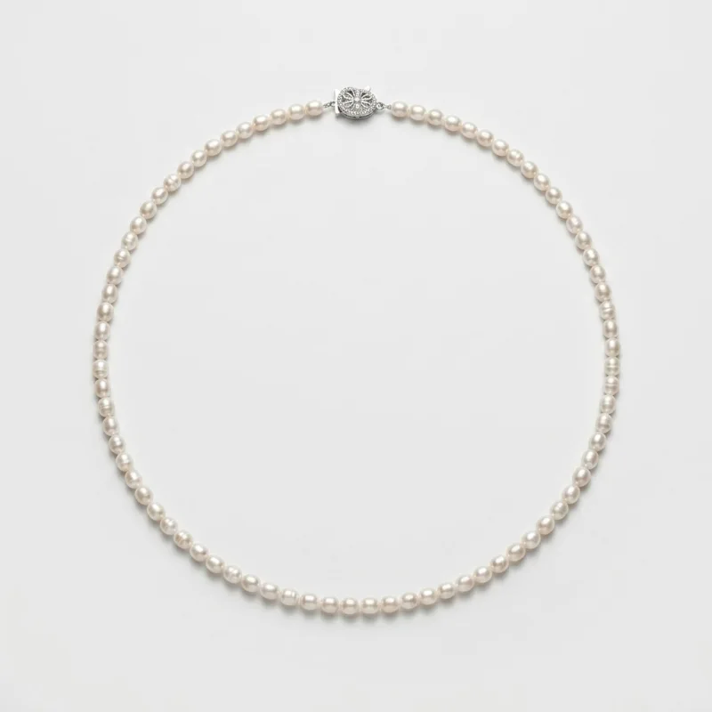 48" Freshwater Pearl Long Necklace - 185 Teardrop Pearls, Silver-Plated Clasp - Main Image