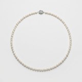48" Freshwater Pearl Long Necklace - 185 Teardrop Pearls, Silver-Plated Clasp thumbnail 1