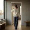 Women's High-End Brushed V-Neck Pure Cashmere Sweater 3