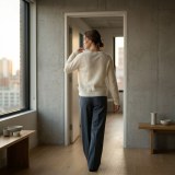 Women's High-End Brushed V-Neck Pure Cashmere Sweater thumbnail 3