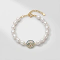 Pearl Bracelet, 8.18-10.28mm, 7in+2.5in, 14K Gold Plated 1