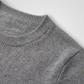 Women's 100% Pure Cashmere Sweater - Heather Gray, Low Neck, Basic Style 5