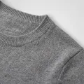Women's 100% Pure Cashmere Sweater - Heather Gray, Low Neck, Basic Style 5