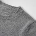 Women's 100% Pure Cashmere Sweater - Heather Gray, Low Neck, Basic Style 5