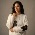 100% Pure Cashmere Long-pile Brushed Women's Crew Neck Sweater 3