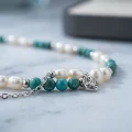 Natural Turquoise & Pearl Necklace 3.6-3.8mm, 18in 7