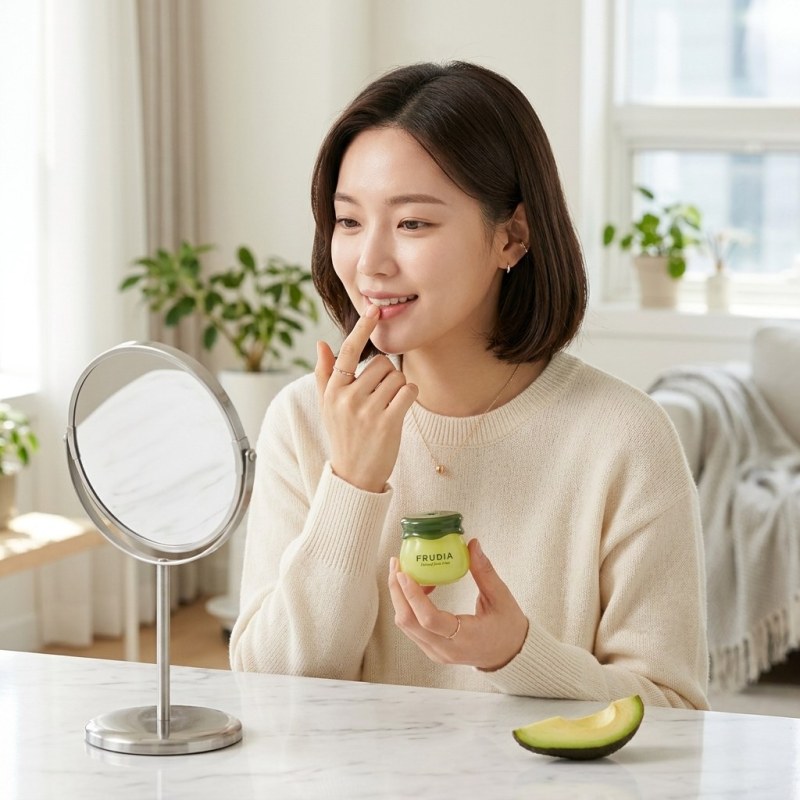 FRUDIA Avocado Cica Relief Lip Balm 10ml - Intensive Repair for Sensitive Lips - Image 3