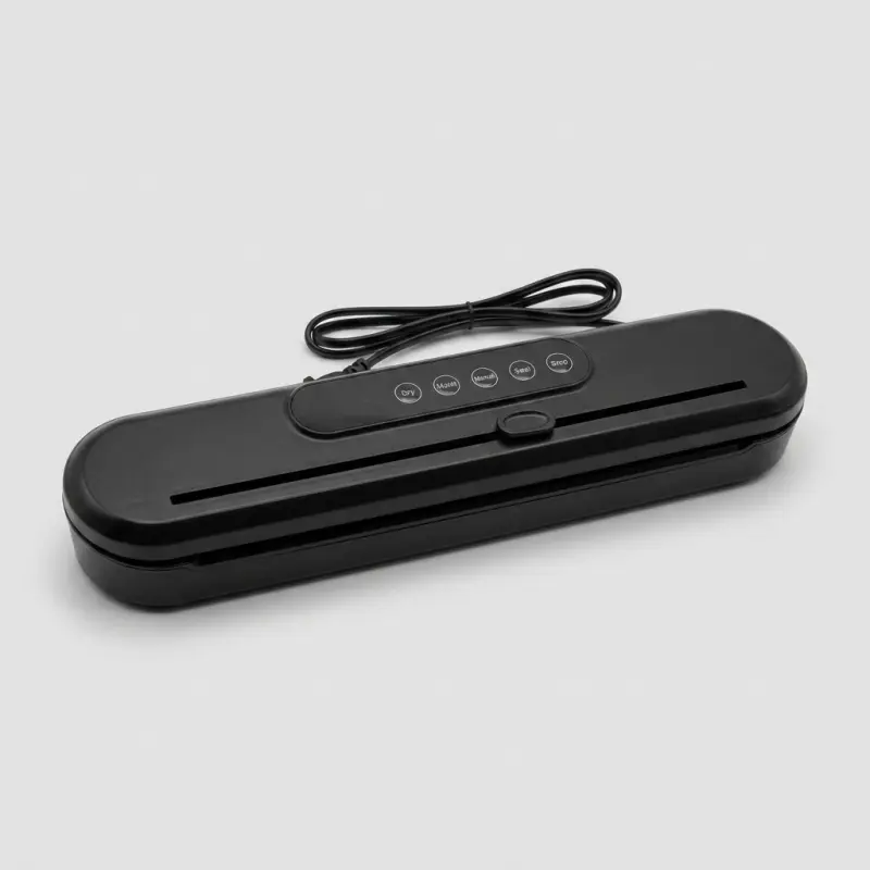 Smart Digital Household Vacuum Sealer - Dry/Moist/Powder 3 Modes, Built-in Cutter, S4 Black - Main Image
