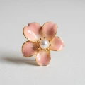 Cherry Blossom Pearl Brooch 7.38mm 14K Gold Plated 1