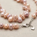 Champagne Pink Baroque Freshwater Pearl Necklace, 16.5 Inches 7