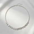 Silver Baroque Seed Pearl Necklace, 8.65mm-4.10mm, 18in+2.5in 1