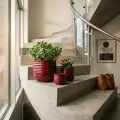 Set of 3 Handmade Deep Red Glazed Ceramic Planters - 15/11/8 Inch 2