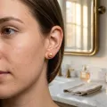 Golden Pink Pearl Stud Earrings 7.3mm S925 Sterling Silver Post Simple & Elegant 3