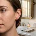 Golden Pink Pearl Stud Earrings 7.3mm S925 Sterling Silver Post Simple & Elegant 3