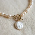 Vintage Baroque Gourd-Shaped Pearl Necklace with Large Irregular Pearl Pendant and OT Toggle Clasp 7