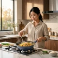 11 inch Premium Die-Cast Non-Stick Frying Pan, Low Smoke & Wear-Resistant, with Tempered Glass Lid, All-Stove Compatible 3