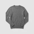 Women's 100% Pure Cashmere Sweater - Heather Gray, Low Neck, Basic Style 6