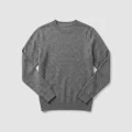 Women's 100% Pure Cashmere Sweater - Heather Gray, Low Neck, Basic Style 6