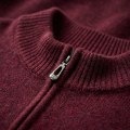 Men's 100% Pure Cashmere Half-Zip Sweater in Wine Red 5