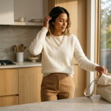 Women's High-End Brushed V-Neck Pure Cashmere Sweater thumbnail 2