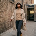 Women's 100% Pure Cashmere Mock Neck Sweater - Camel, Classic Fit 5