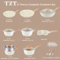 Premium Granite-Coated Nonstick Cookware Set ,21-Pc kitchen set with 8 Cookware Pc, Induction Ready & PFAS-Free 7
