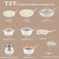 Premium Granite-Coated Nonstick Cookware Set ,21-Pc kitchen set with 8 Cookware Pc, Induction Ready & PFAS-Free 7