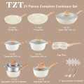 Premium Granite-Coated Nonstick Cookware Set ,21-Pc kitchen set with 8 Cookware Pc, Induction Ready & PFAS-Free 7