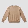 Women's 100% Pure Cashmere Low Neck Sweater - Elegant Light Camel, Classic, Basic 6