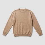 Women's 100% Pure Cashmere Low Neck Sweater - Elegant Light Camel, Classic, Basic thumbnail 6