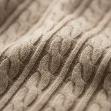 Women's 100% Pure Cashmere Short Sleeve Cable Knit Crew Neck Sweater thumbnail 5