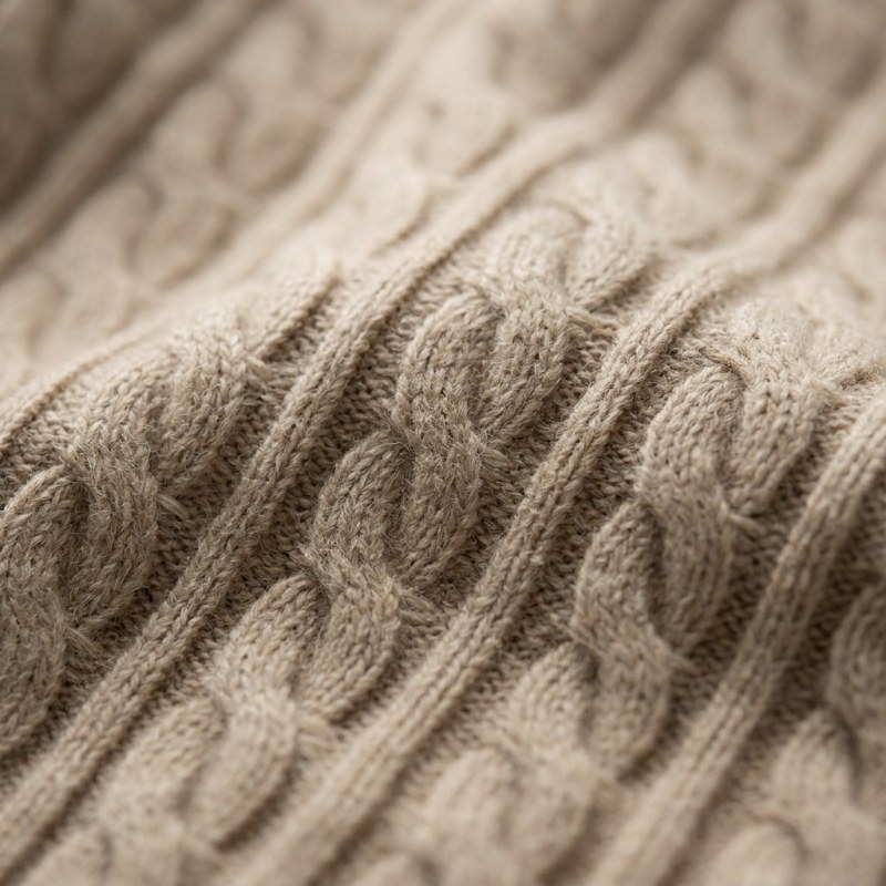 Women's 100% Pure Cashmere Short Sleeve Cable Knit Crew Neck Sweater - Image 5